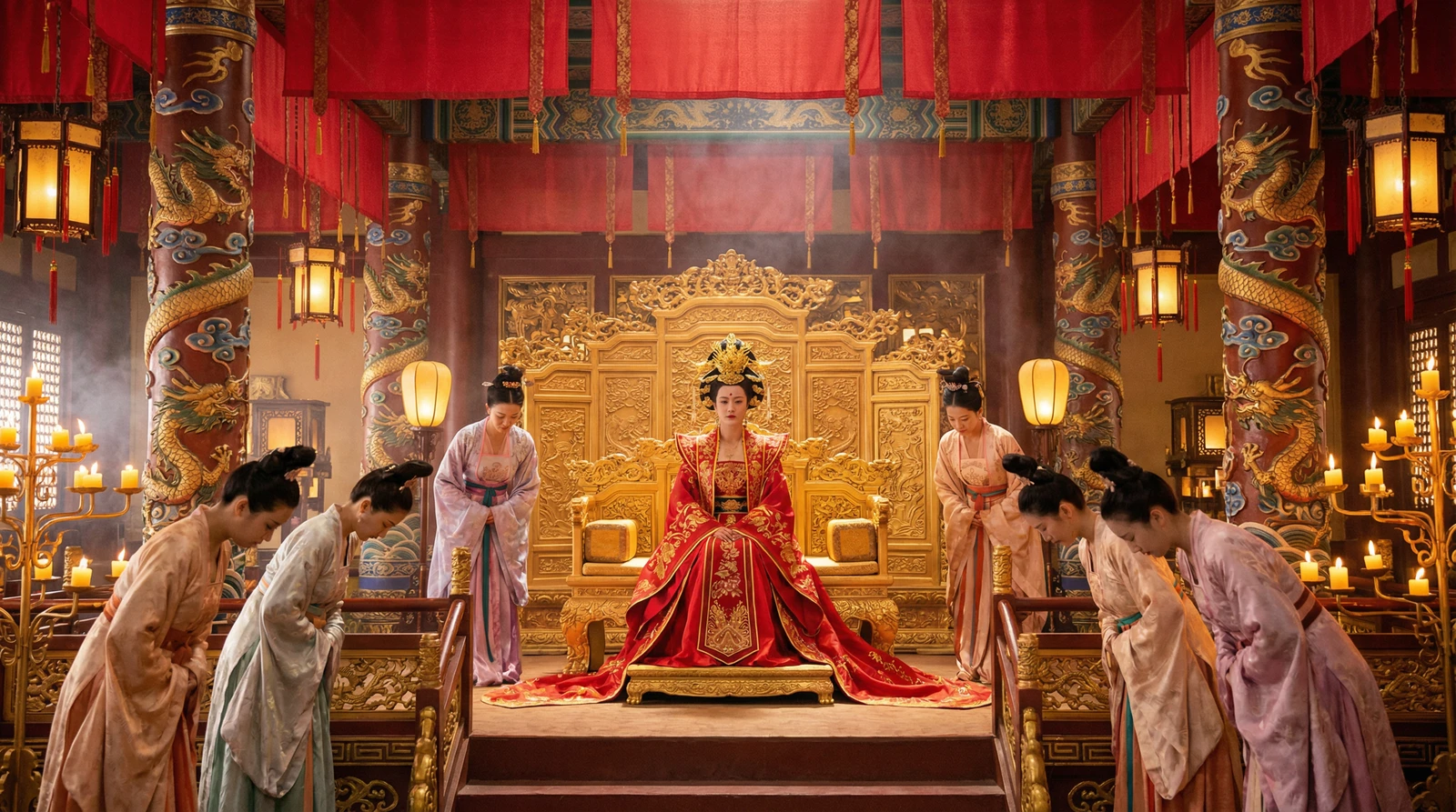 17c一起草古装宫廷大戏拍摄现场皇后登基场景