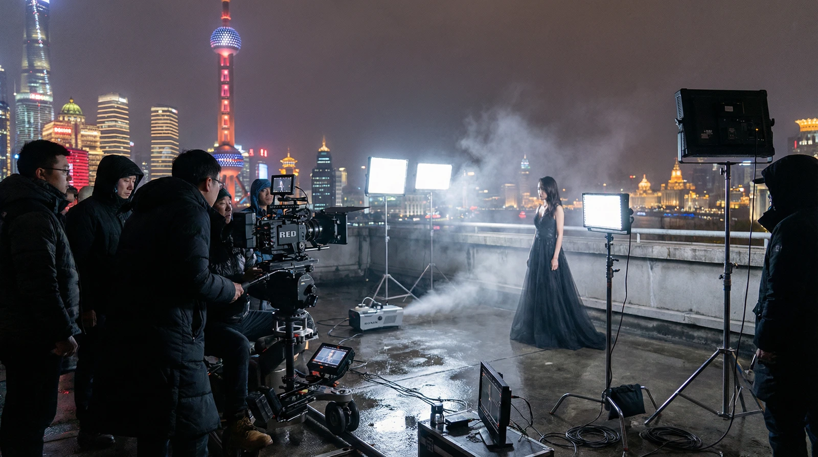 17c一起草上海外滩夜景拍摄现场实况