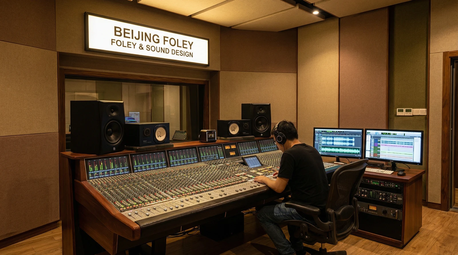 17c一起草专业录音棚音效制作现场